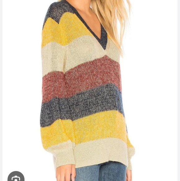 + Striped V-Neck Sweater - Picture 2 of 9